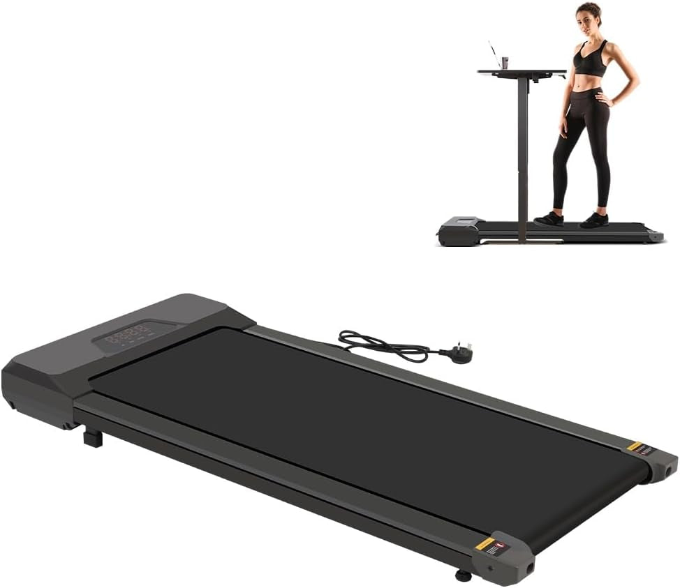 Under Desk Treadmill for Home Use Portable Treadmill Electric Walkstation with LED Display Remote Control, Walking Running Machine for Home Office Gym Use, Free Installation