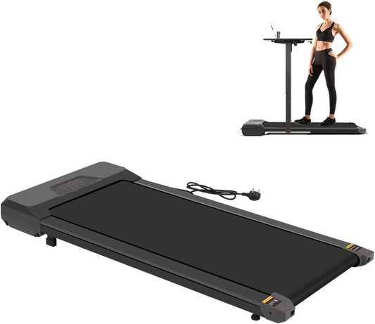 Under Desk Treadmill for Home Use Portable Treadmill Electric Walkstation with LED Display Remote Control, Walking Running Machine for Home Office Gym Use, Free Installation