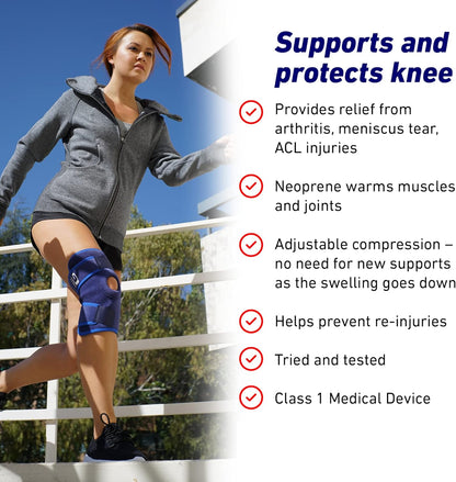 Open Patella Adjustable Knee Support- Knee Supports for Joint Pain Men and Women 
