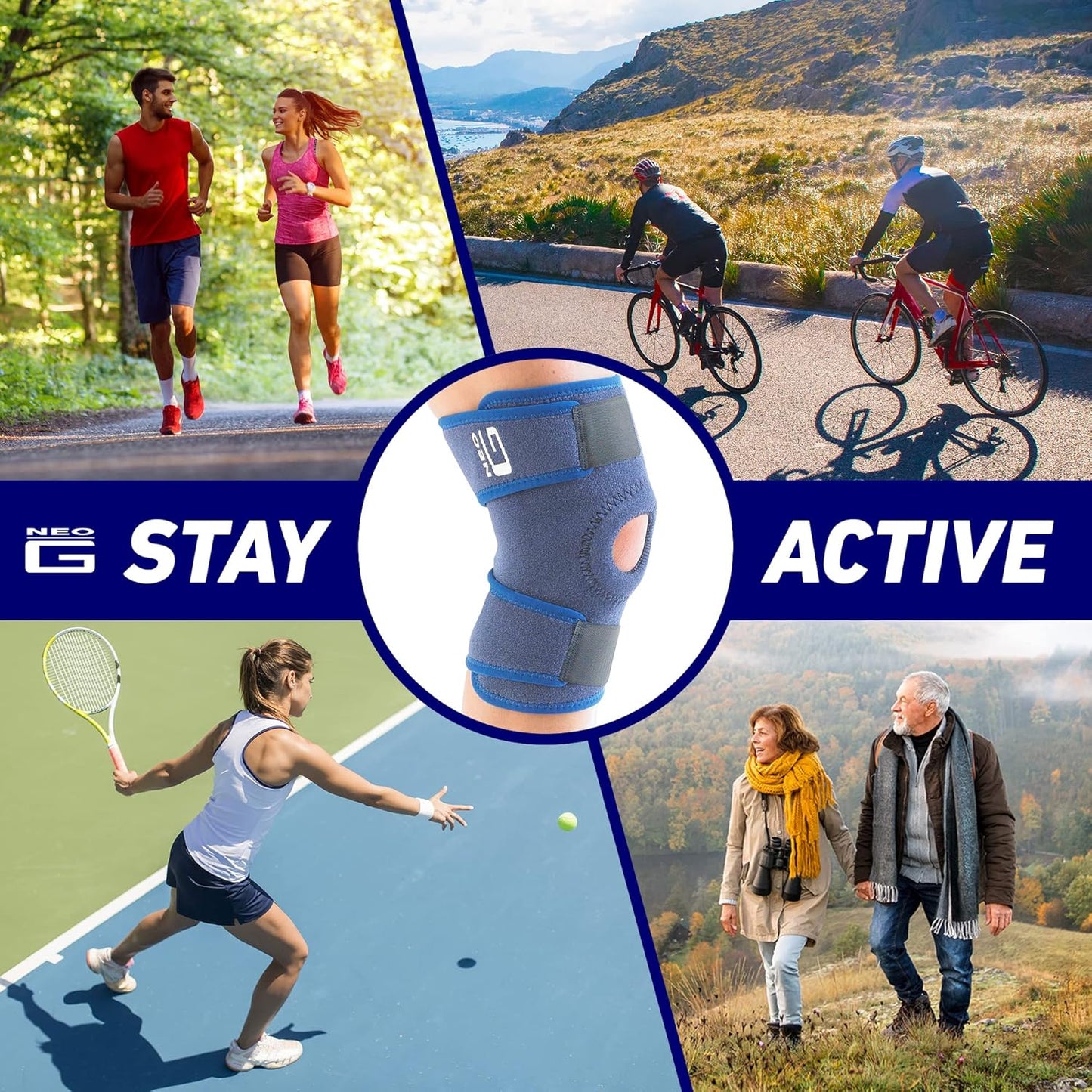 Open Patella Adjustable Knee Support- Knee Supports for Joint Pain Men and Women 